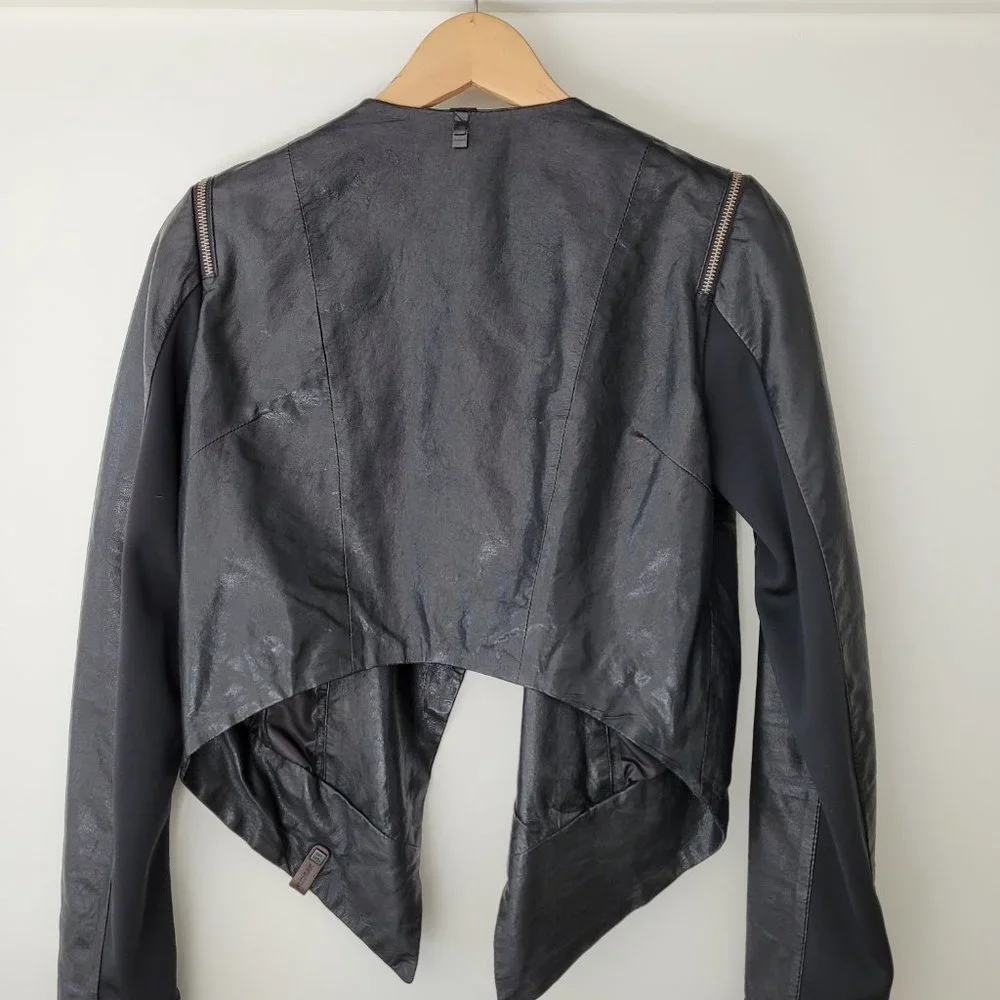 Rudsak short black leather jacket size small - Picture 2 of 7